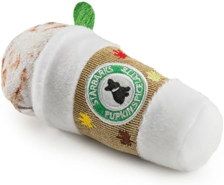 Haute Diggity Dog Starbarks Pupkin Spice Latte Plush Dog Toy, Drink Parody