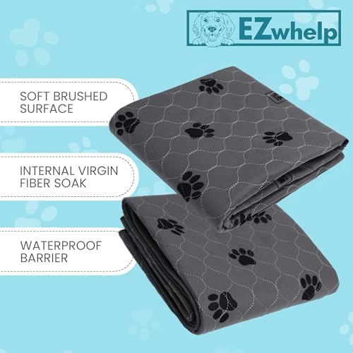 EZwhelp Reusable Quick-Dry Pee Pads, Waterproof Non-Slip 48x60 in, 2 Pack