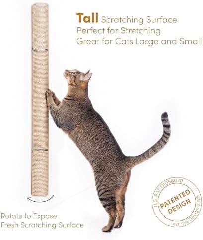 xympo 34" Wall Mounted Cat Scratcher, Sisal Scratching Post