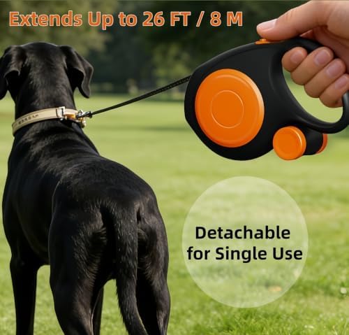 30FT Dual Retractable Dog Leash Leash for 2 Large Dogs - Tangle Free