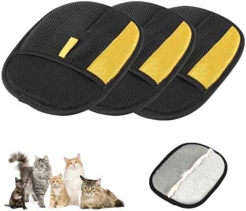 2025 Thickened Strong Pet Hair Removal Glove for Cats & Dogs, Electrostatic Gloves for Pet Grooming, Reusable Quick De-Shedding Gloves for Couch, Clothing, Carpet, Furniture, Car Seats (3pcs)
