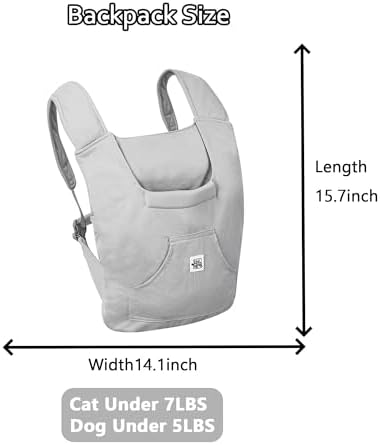 FLAdorepet Small Dog Front Carrier Sling Bag Pet Chest Backpack,Grey
