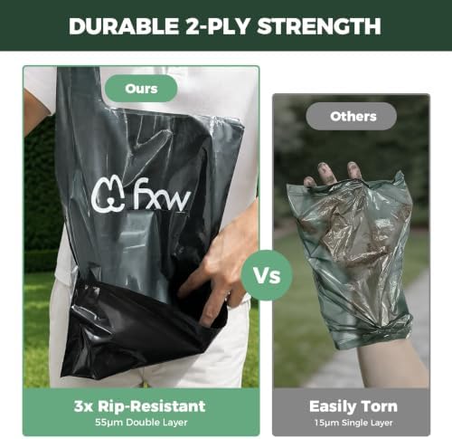 FXW 2-Ply Durable Dog Poop Bags, Extra Thick Leak-Proof, 200 Count