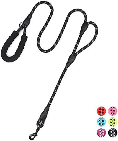 Plutus Pet Rope Dog Leash with Double Handles, 6 FT Long, Reflective