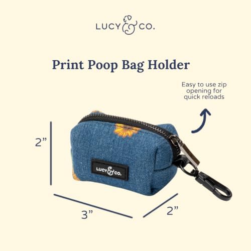 Lucy & Co. Sunflower Power Denim Poop Bag Holder