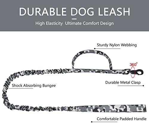 DAGANXI Tactical Dog Collar, Adjustable Military Training Nylon Dog Collar with Control Handle and Heavy Metal Buckle for Medium and Large Dogs, with Patches and Airtags Case (S, Camo-Set)