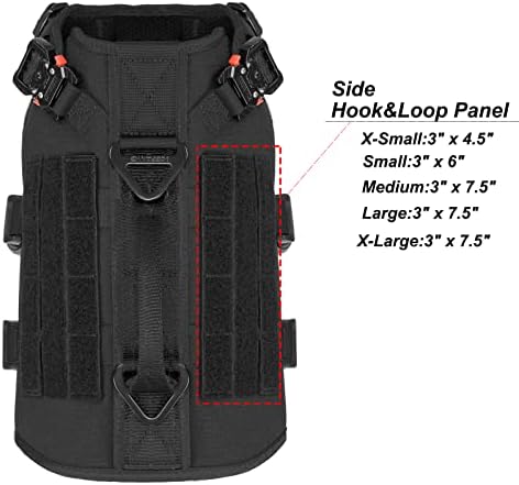 ICEFANG No Pull Tactical Dog Harness for Small Dogs,Adjustable Dog Vest
