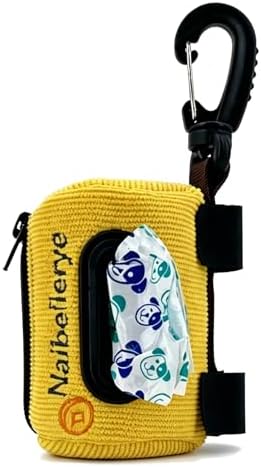 Dog Poop Bag Holder for Leashes doggie bag holder (Yellow)