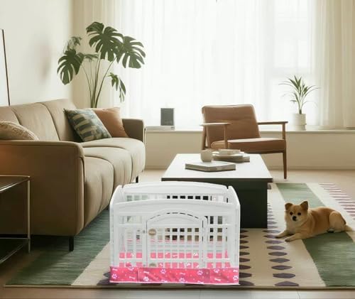 Dog Playpen Bottom Pad fit 36" x 36“ Puppy Playpen(Fence NOT Included),Reusable Pet Training Pads Dog Crate Pad,Waterproof Pet Pads,Whelping Pads,Puppies/Small Dogs,Hoop and Loop Design,Pink Bottom