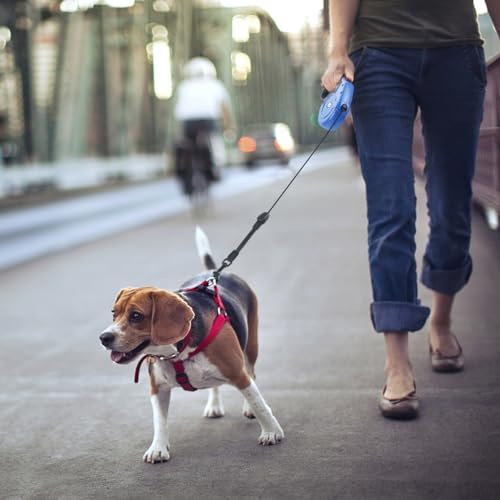 Idepet Heavy Duty Retractable Dog Leash Steel Chain 16ft Pet Leashes