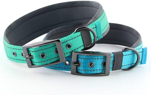 Personalized Dog Collar with Name and Phone Number | Durable Metal Buckle | Ultra Wide Soft Neoprene Padded | Reflective Dog Collar for Large Medium and Small Dogs