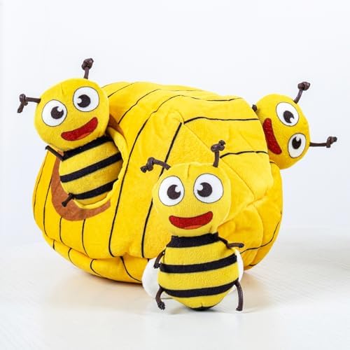 Hollypet Squeaky Hide and Seek Dog Toys for Small and Medium Dogs, Bees
