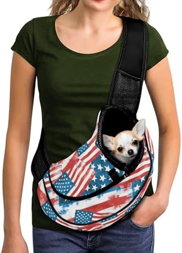 COEQINE Personalized Dog Carrier Sling for Small Dog 3-10 Ibs, Women Purse Walking Fit Small Medium Dogs Cat Brethable Fire Flame Black Red Custome Name Print Purry Crossbody Pouch for Travel