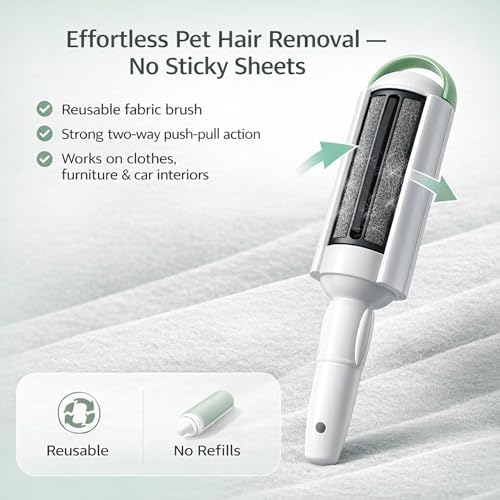 Pet Hair Remover Roller- Pet Hair Removal Tool with Strong Grip for Effortless Cleaning- Pet Hair Roller Lifts Fur from Clothes, Furniture & Car- Keep Your Home Fur-Free with Easy Cat Hair Lint Roller