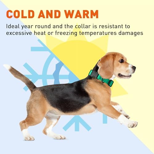 Dogline Biothane Waterproof Dog Collar with Quick Release Buckle Strong Coated Nylon Webbing with Odor- Proof for Easy Care Easy to Clean Fits Small Medium Large Dogs, Teal 5/8" W 9-14" L