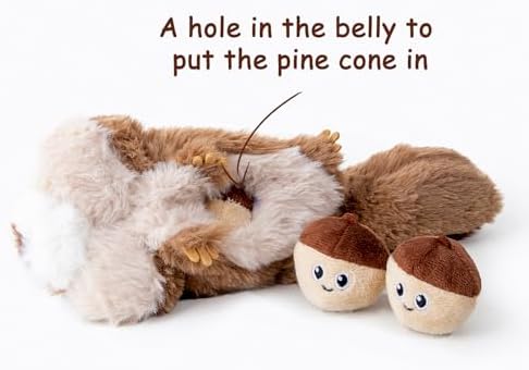 Hollypet Squeaky Hide and Seek Dog Toys for Small and Medium, Pine Cone