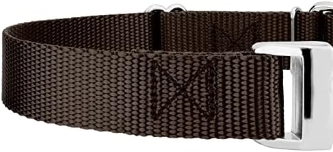 Country Brook Petz - Martingale Dog Collar - Heavy Duty Nylon Adjustable Martingale Dog Collar with Metal Buckle for Small Medium Large Breeds - 30+ Color Options (1 Inch, Extra Large, Brown)