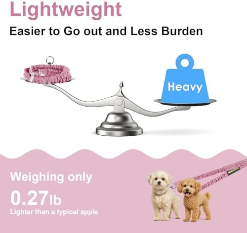 MingXpet 2 Dog Leash, Dog Leash for 2 Dogs, 360° Swivel No Tangle Double Walking Training Leashes for Large Dogs that Pull, Comfortable Shock Absorbing Reflective Bungee, Pink