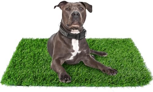 GLOBREEN Artificial Grass for Dogs to Pee on, 39.4" x 31.5" Puppy Turf Potty Training Tray, Thick & High Drainage Pets Fake Grass