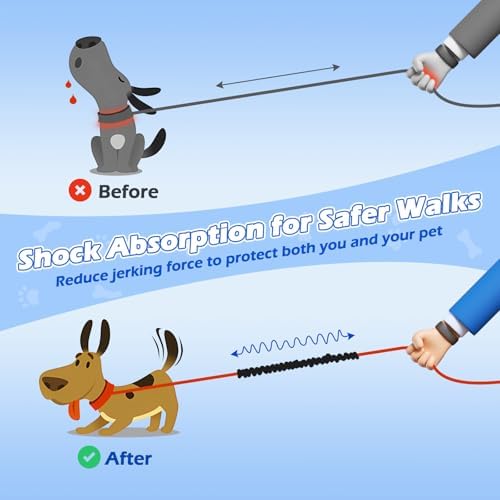 VavoPaw Bungee Dog Leash Extender, Retractable for Large Dogs, 2 Pack