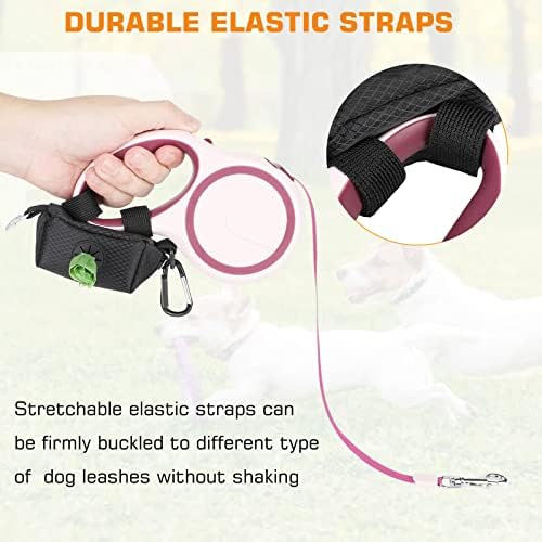 MalsiPree Dog Poop Bag Dispenser with Used Waste Bag Holder Carrier - Improved Elastic Strap & Metal Buckle Greatly fits Any Dog Leash | Bags Not Included