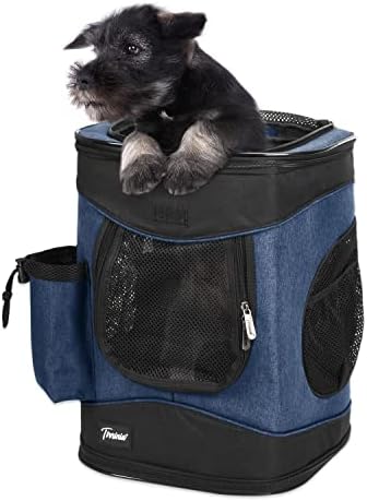 Tirrinia Two-Sided Entry Pet Backpack Travel Carrier for Cats & Small Dogs, Airline-Approved, Padded Back Support, Ideal for Hiking, Walking, Cycling & Outdoor Adventures