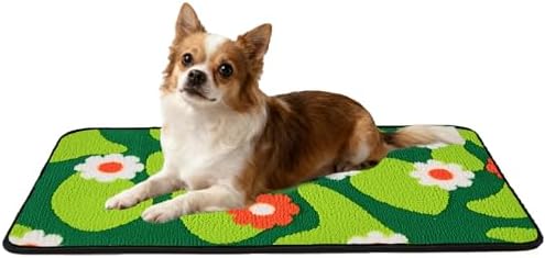 Qeils Reusable Puppy Pads for Small Dogs, Washable Pee Pads with Non-Slip , Absorbent Leakproof Mat for Crates, Playpens, Pet Beds & Whelping, Indoor Potty Training Grass Green, 16"x30", 2 Pack
