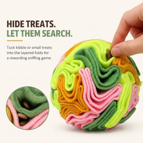 Vibrant Snuffle Ball for Dogs, Playful Color-Mix Slow Feeder Toy, Eye-Catching Interactive Puzzle for Mental Enrichment, Indoor Fun for Small Medium Large Dogs