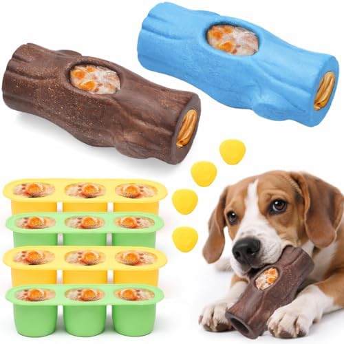 2 Pack Dog Toys for Aggressive Chewers Brown & Blue