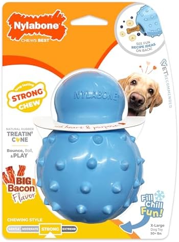 Nylabone Strong Chew Rubber Stuffable Cone Treat Toy, Bacon Flavor, X-Large