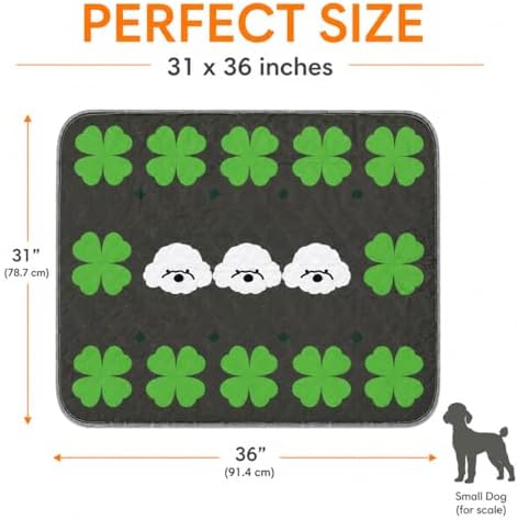 Washable Pee Pads for Dogs, Green, 31"x36", 2 Pack