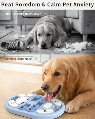 Dog Puzzle Toy, Interactive Enrichment Treat Food Puzzles, Gray