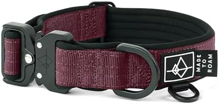 MADE TO ROAM Comfort Collar - Adjustable Nylon Dog Collar with Soft Comfortable Padding, Light Aviation Aluminum Metal Buckle for Small, Medium and Large Dogs (Vermont Weekend, Size 4)