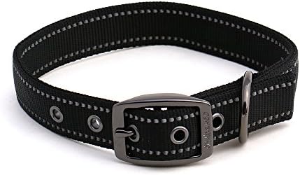 Max and Neo MAX Reflective Metal Buckle Dog Collar - We Donate a Collar to a Dog Rescue for Every Collar Sold (Large, Black)
