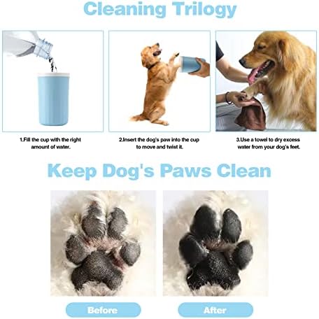 Dog Paw Washer, Dog Foot Cleaner, 2 In 1 Pet Foot Washing Cup, Brush Feet Cleaner for Large Dog