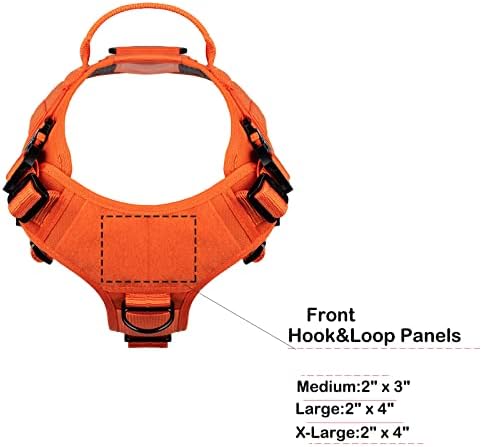 ICEFANG Tactical Dog Harness for Large Dogs,Full Metal Buckles Dog Vest