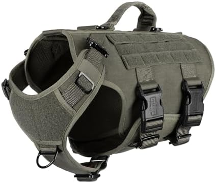 ICEFANG No Pull Tactical Dog Harness for Medium Dogs,Adjustable Dog Vest