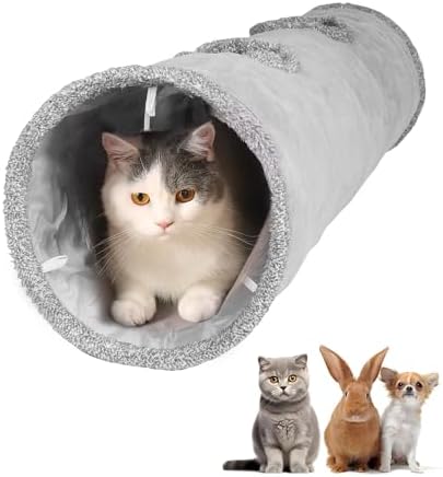 Cat Tunnels for Indoor Cats 51 Inch Collapsible Play Tube Peek Holes Toys