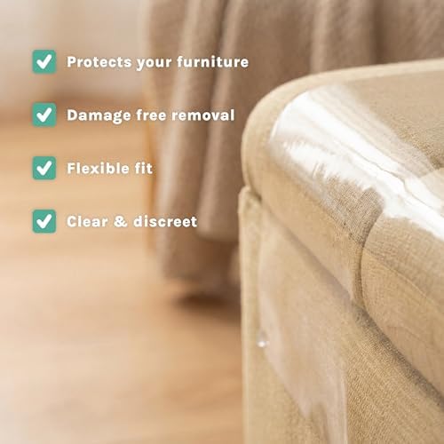 Kitty City Cat Furniture Protector – Heavy-Duty Scratch Guard for Sofas & Chairs – Multi-Pack Peel-and-Stick Cat Claw Protector, Transparent, Flexible, Pet-Friendly, Residue-Free (8 Pieces)