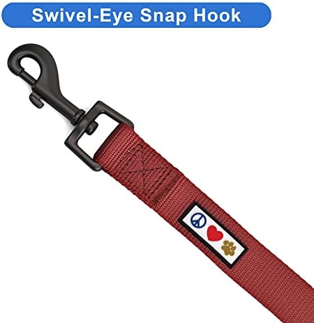 Pawtitas Solid 6 ft Marsala Dog Leash M/L Custom Name and Phone Embroidery Strong Nylon Leash for Medium and Large Breeds