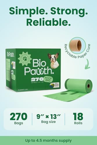 Dog Poop Bags, 270 Count Rolls, Extra Thick Poop Bags for Dogs