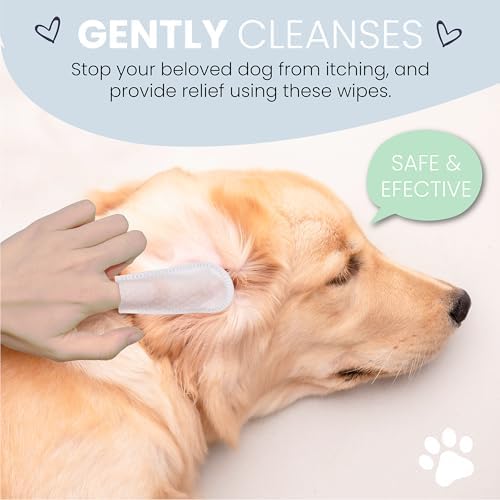 70 Ear Finger Wipes for Dogs - Finger Ear Wipes for Dogs - Dog Ear Cleaner Finger Wipes - Dog Ear Wipes Finger - Dog Ear Wipes Cleaning - Dog Ear Cleaning Pads - Clean Ear Finger Pads for Dogs