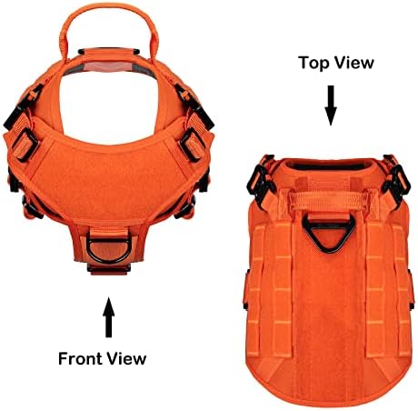 ICEFANG Tactical Dog Harness for Medium Dogs,Full Metal Buckles Dog Vest