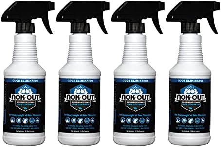 NOK OUT Odor Remover, Pet Deodorizer and Cleaning Spray, Made in the USA, 16 Fluid Ounce Spray, 4-Pack