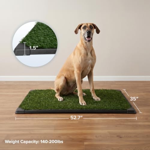 PETMAKER Reusable 3-Layer Extra-Large Dog Grass Pad with Tray, 52.5” x 35”
