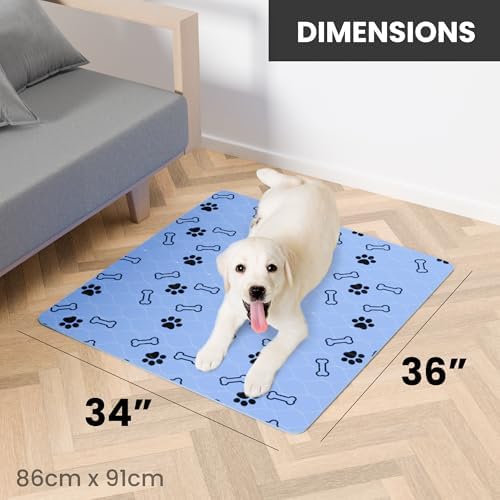 Buddy's Best Washable Pee Pads for Dogs - Medium (34"x36") - Ultra-Absorbent, Non-Slip, Ideal for Playpens, Training, Incontinence - (2-Pack) + Bonus Grooming Glove