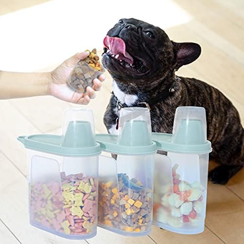 Citylife 3 PCS Pet Food Container Airtight 1.8 LB Plastic Cat Food Container for Dry Food Small Dog Food Containers with Pour Spout Birds Food Dispenser