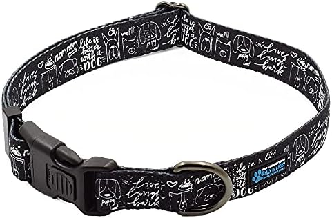 Max and Neo Patterned NEO Dog Collar - We Donate a Collar to a Dog Rescue for Every Collar Sold (Small, Life is Better with Dogs)