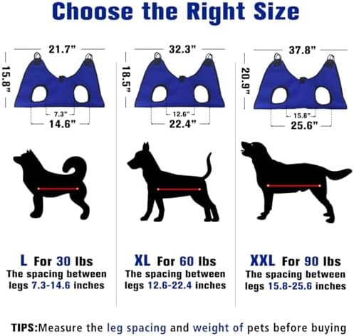 Pet Dog Grooming Hammock for Nail Trimming,Dog Restraint Hanging Harness for Nail Clipping,Dog Grooming Sling for Large Dogs with Nail Clippers/Nail File/Pet Comb,Claw Care(XXL for 90lb)