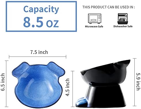 Nihow Elevated Ceramic Dog Bowls: 6.5 Inch Raised Dog Bowl for Food & Water